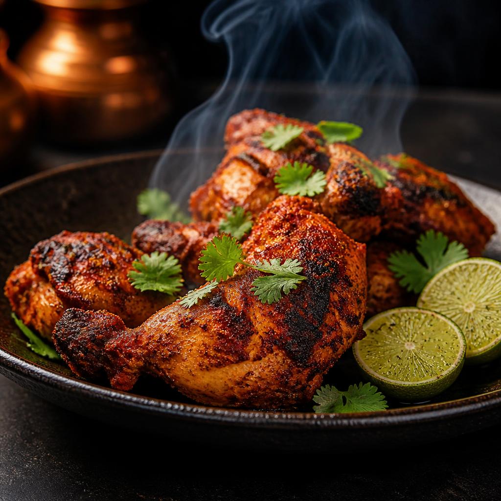 Tandoor marinade plated as a finished meal
